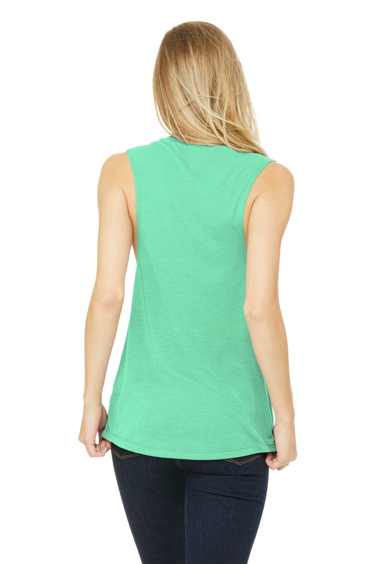 Mint BELLA+CANVAS Women's Flowy Scoop Muscle Tank. BC8803