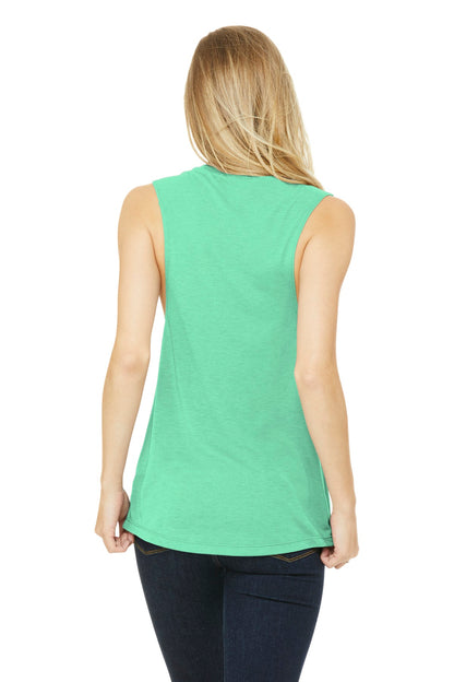 Mint BELLA+CANVAS Women's Flowy Scoop Muscle Tank. BC8803