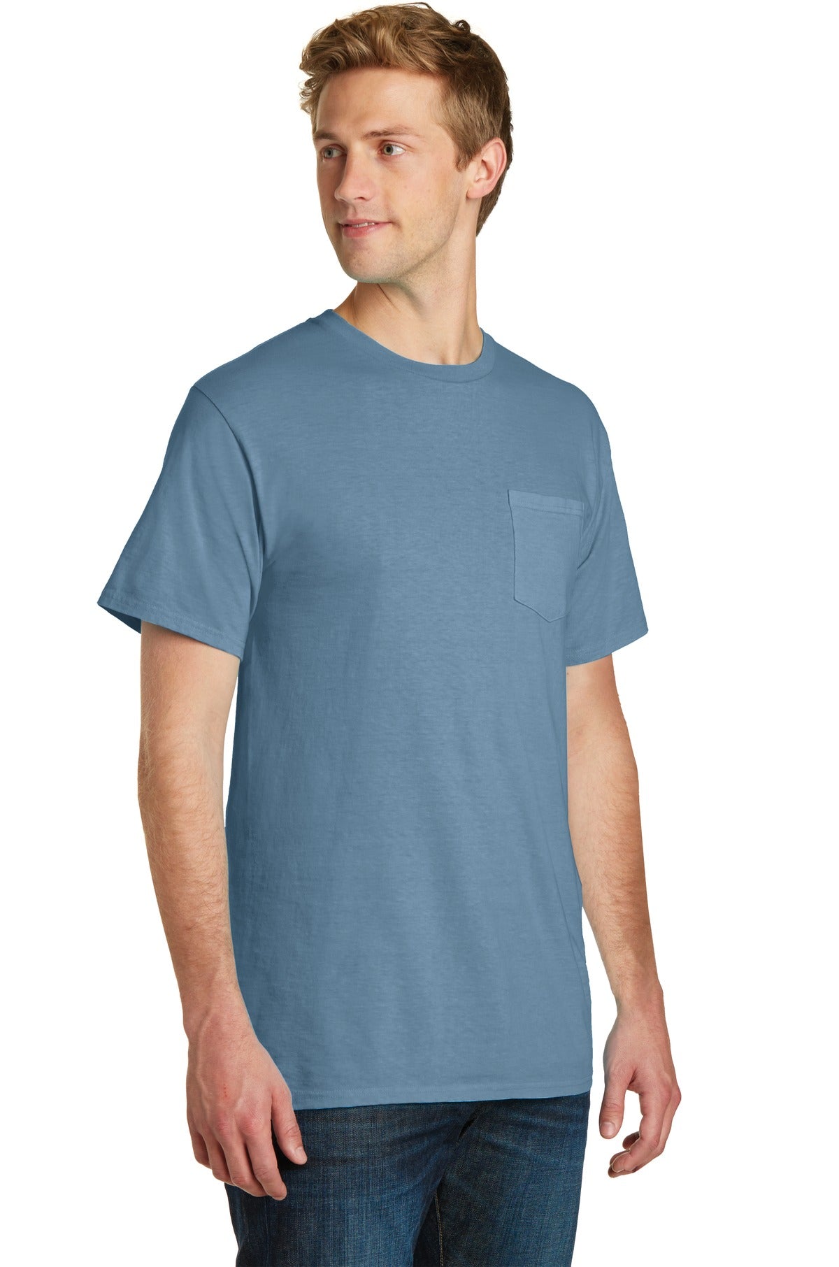 Mist Port & Company Beach Wash Garment-Dyed Pocket Tee. PC099P