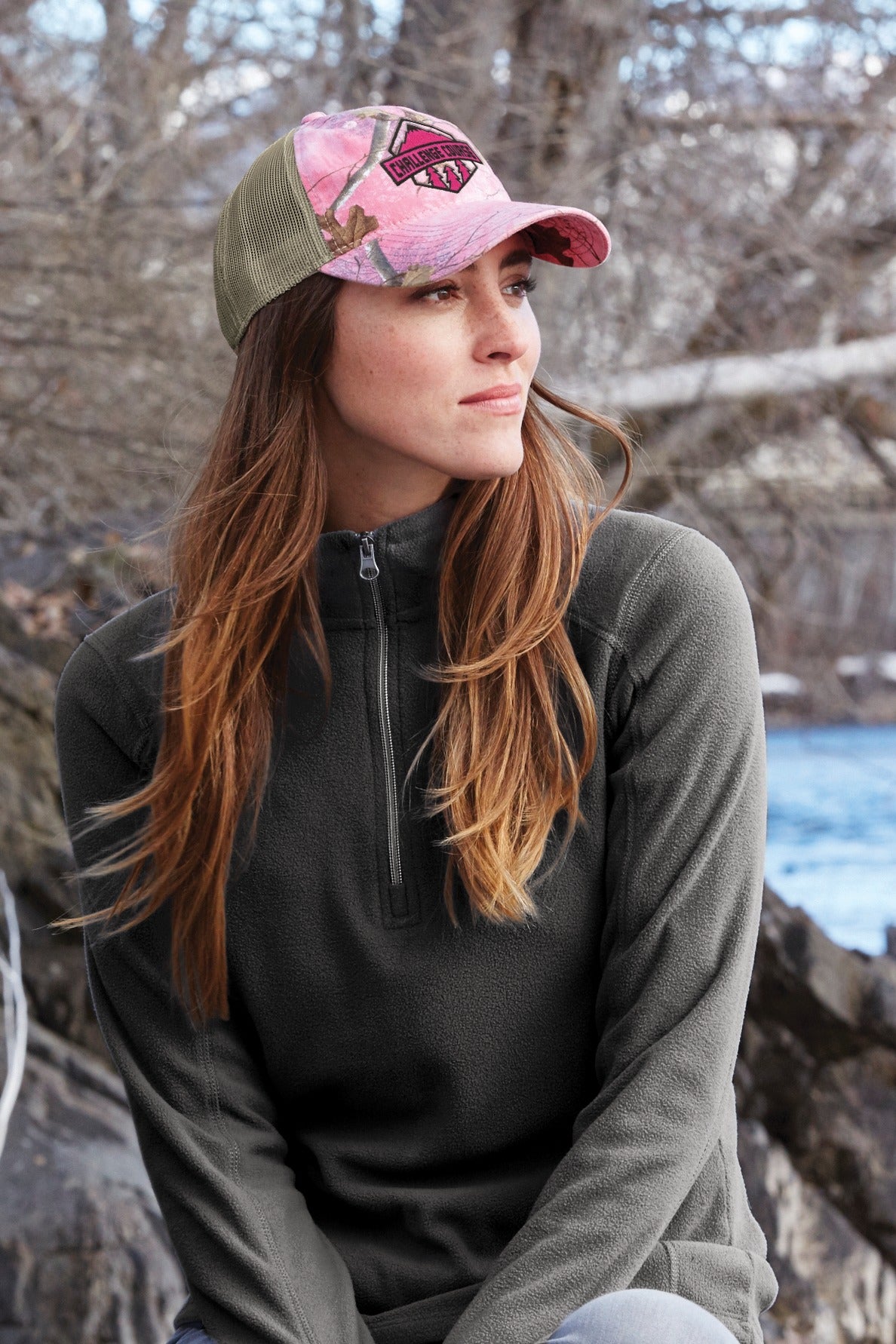 MOBU Cntry/Tan Port Authority Unstructured Camouflage Mesh Back Cap. C929