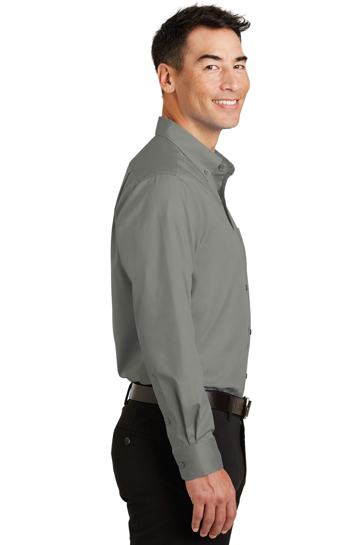 Monument Grey Port Authority SuperPro Twill Shirt. S663