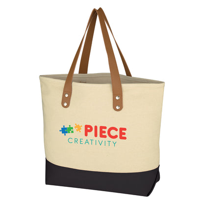 NATURAL WITH BLACK Alison Tote Bag  grouped