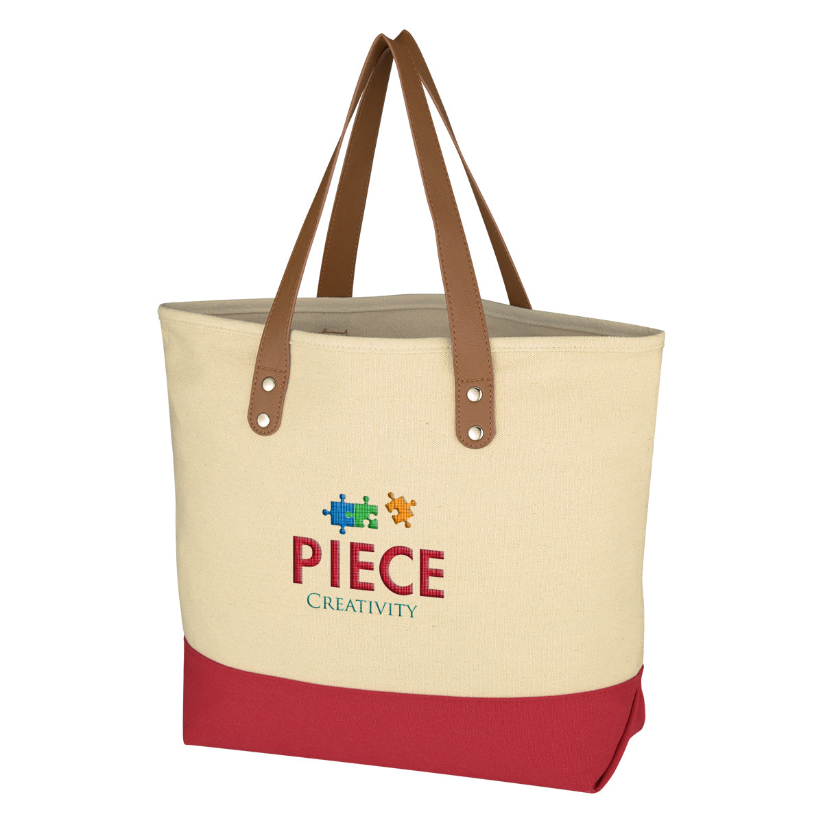 NATURAL WITH RED Alison Tote Bag  grouped