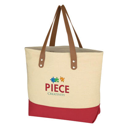 NATURAL WITH RED Alison Tote Bag  grouped