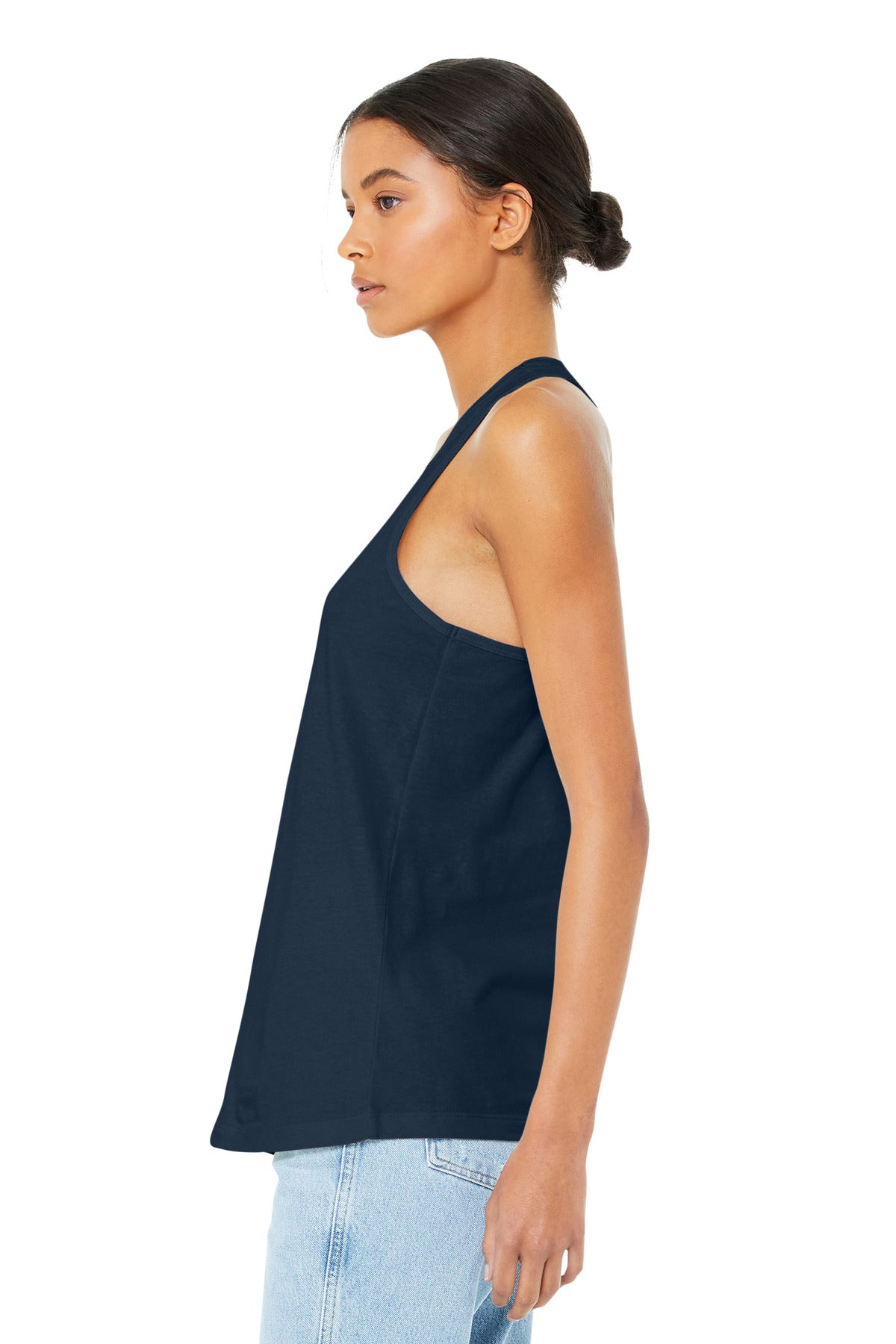 Navy BELLA+CANVAS Women's Jersey Racerback Tank. BC6008