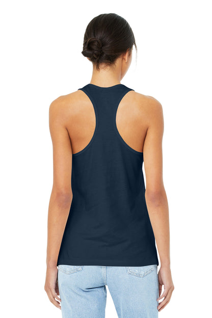 Navy BELLA+CANVAS Women's Jersey Racerback Tank. BC6008