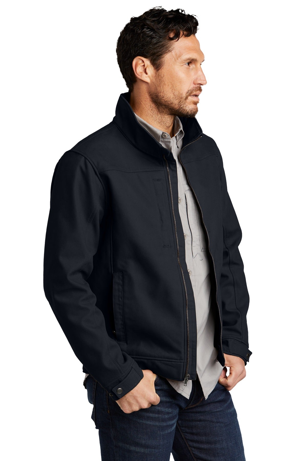 Navy Blue CornerStone Duck Bonded Soft Shell Jacket CSJ60