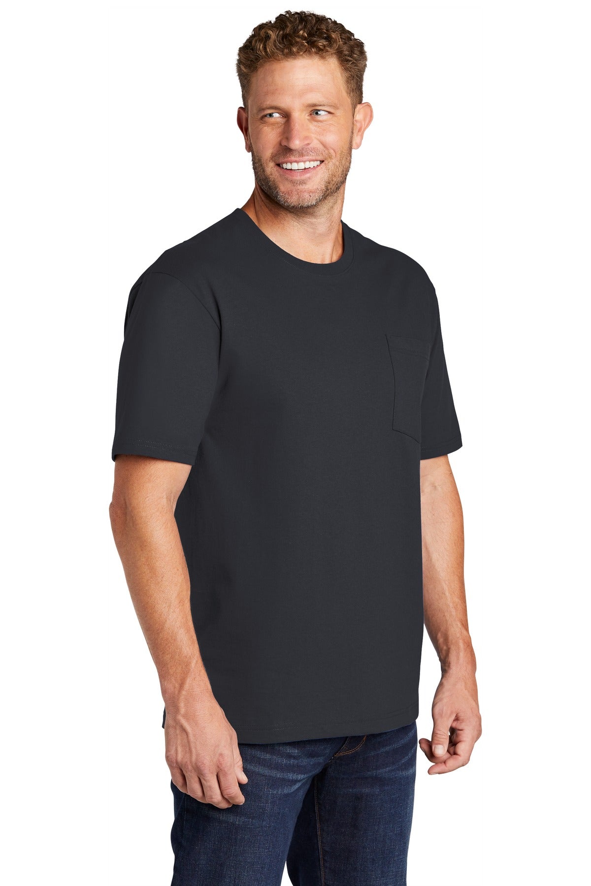 Navy Blue CornerStone Workwear Pocket Tee CS430
