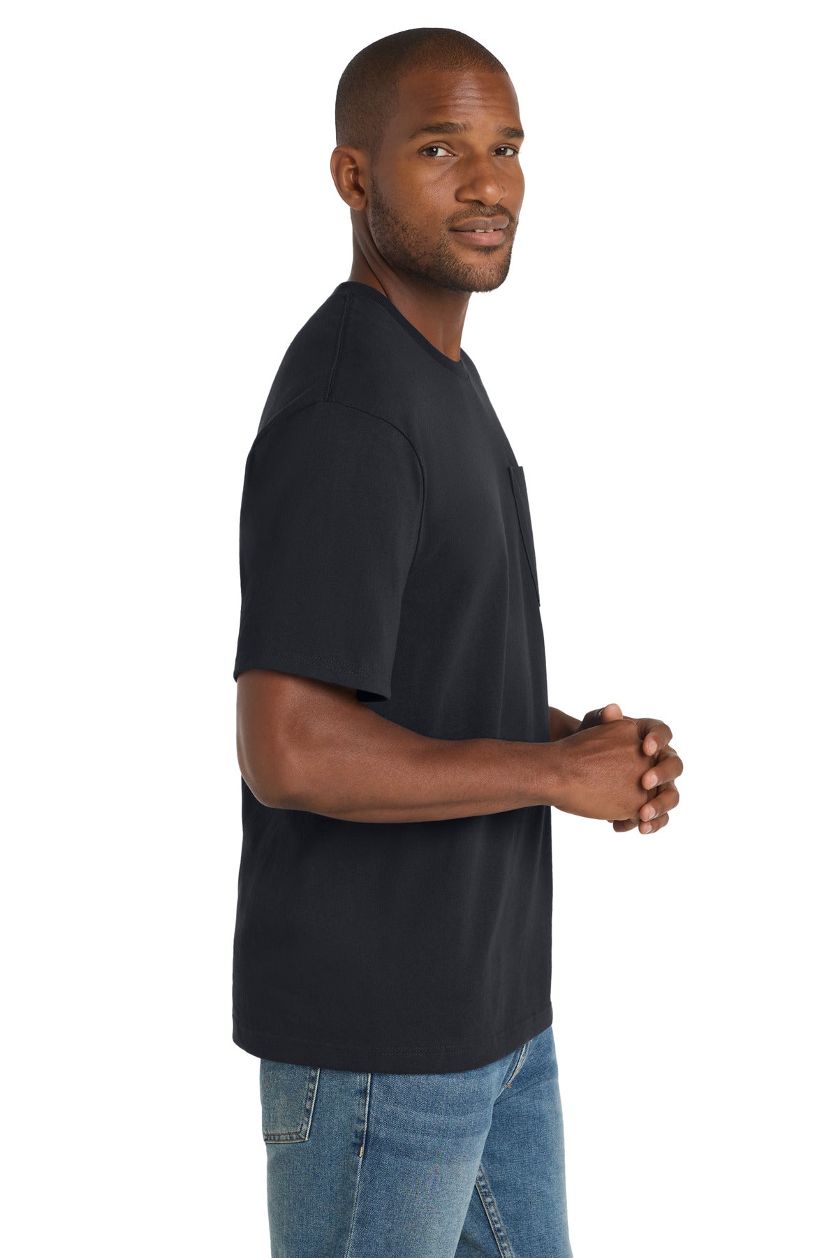 Navy Blue CornerStone Workwear Pocket Tee CS430