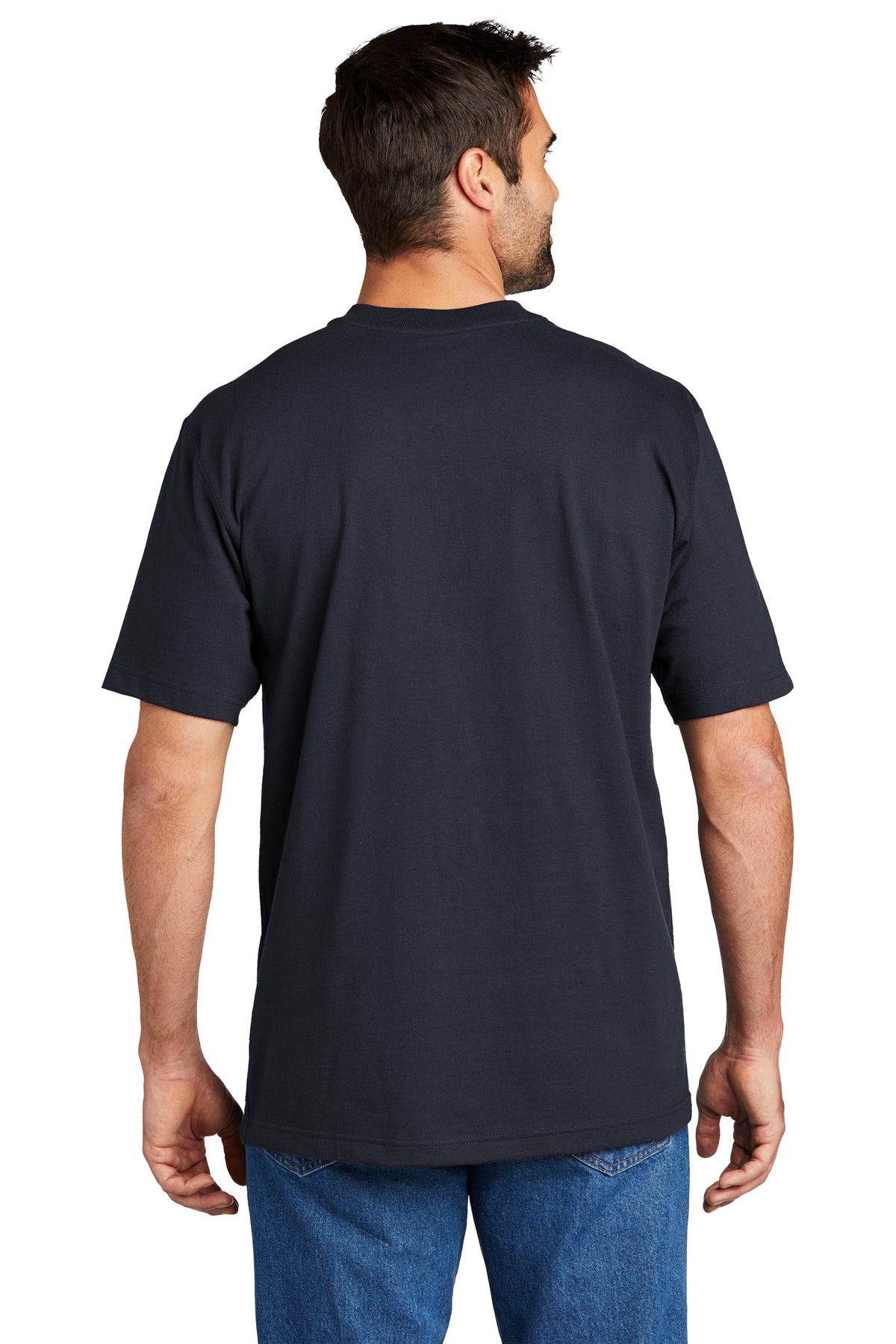 Navy Carhartt Short Sleeve Henley T-Shirt CTK84