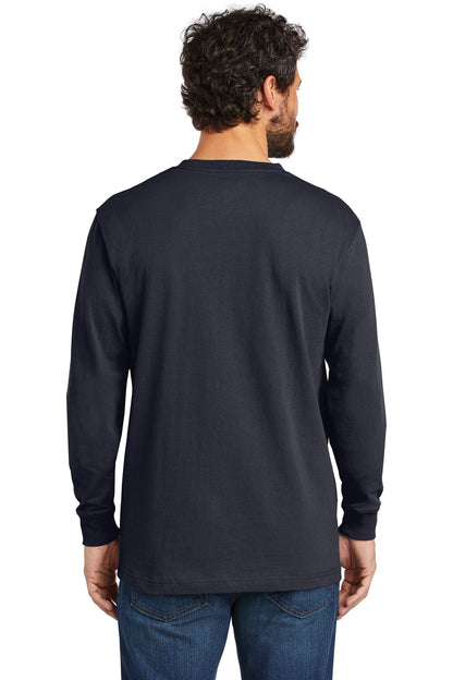 Navy Carhartt Workwear Pocket Long Sleeve T-Shirt. CTK126