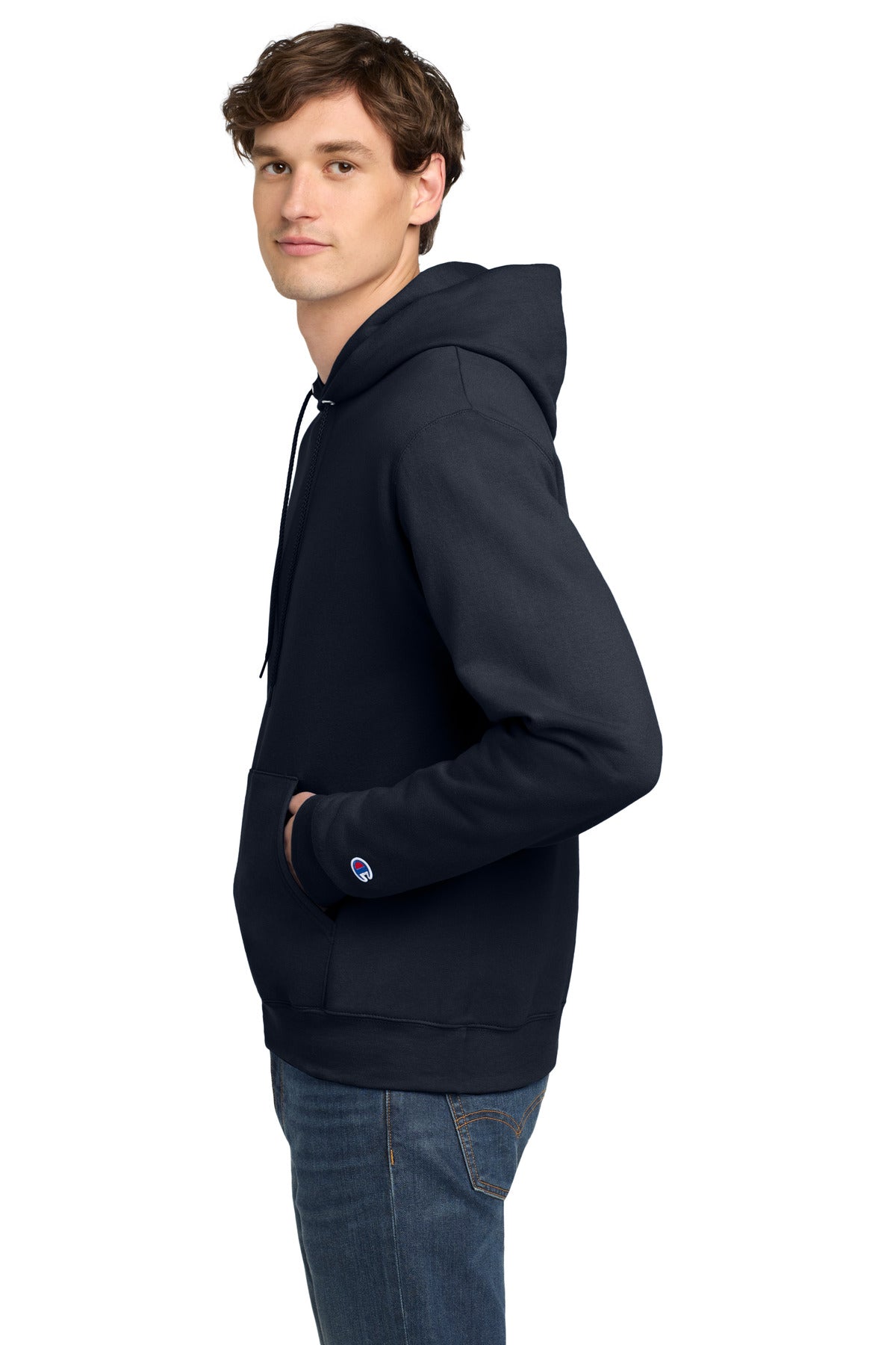 Navy Champion Powerblend Pullover Hoodie. S700