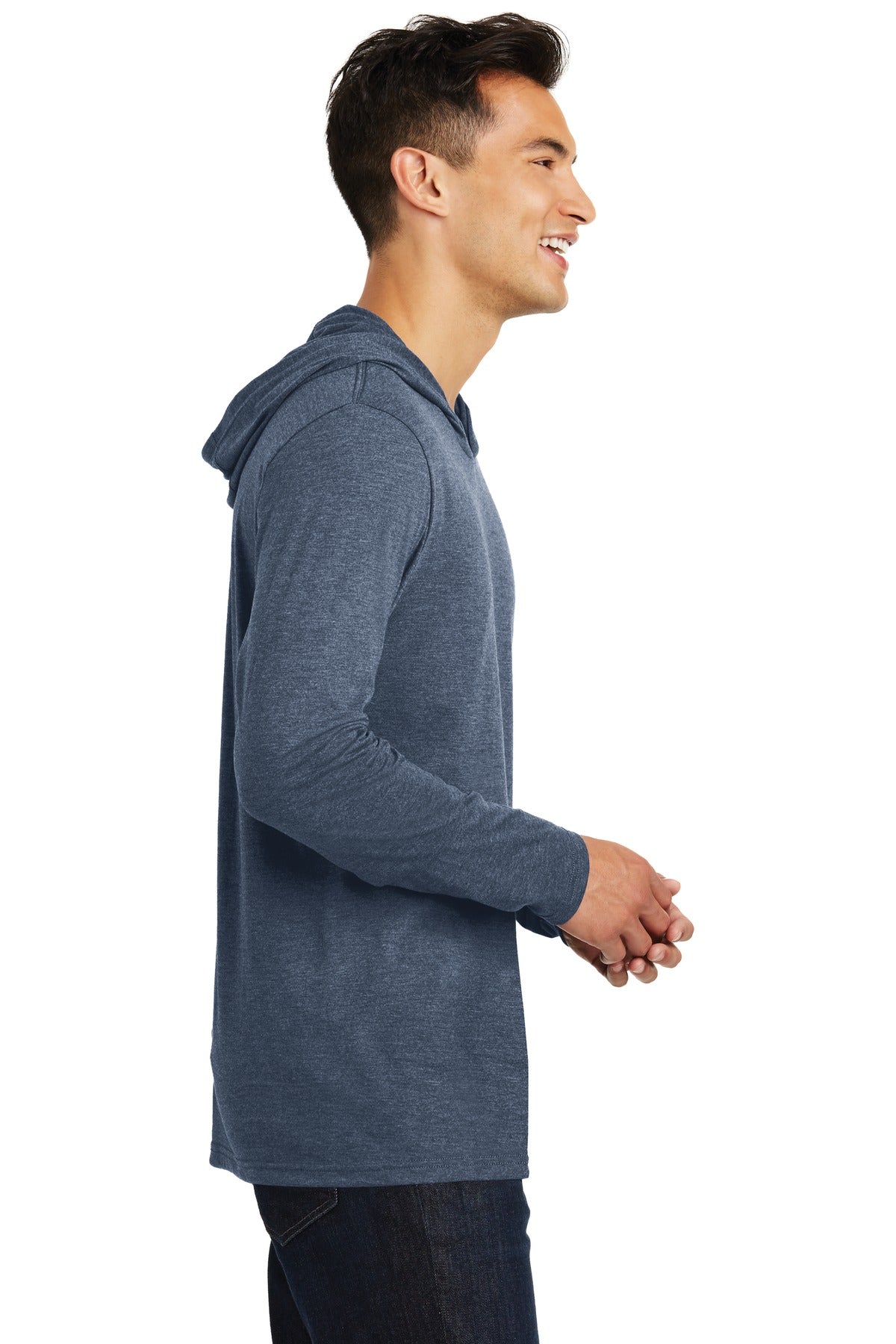 Navy Frost District Perfect Tri Long Sleeve Hoodie. DM139