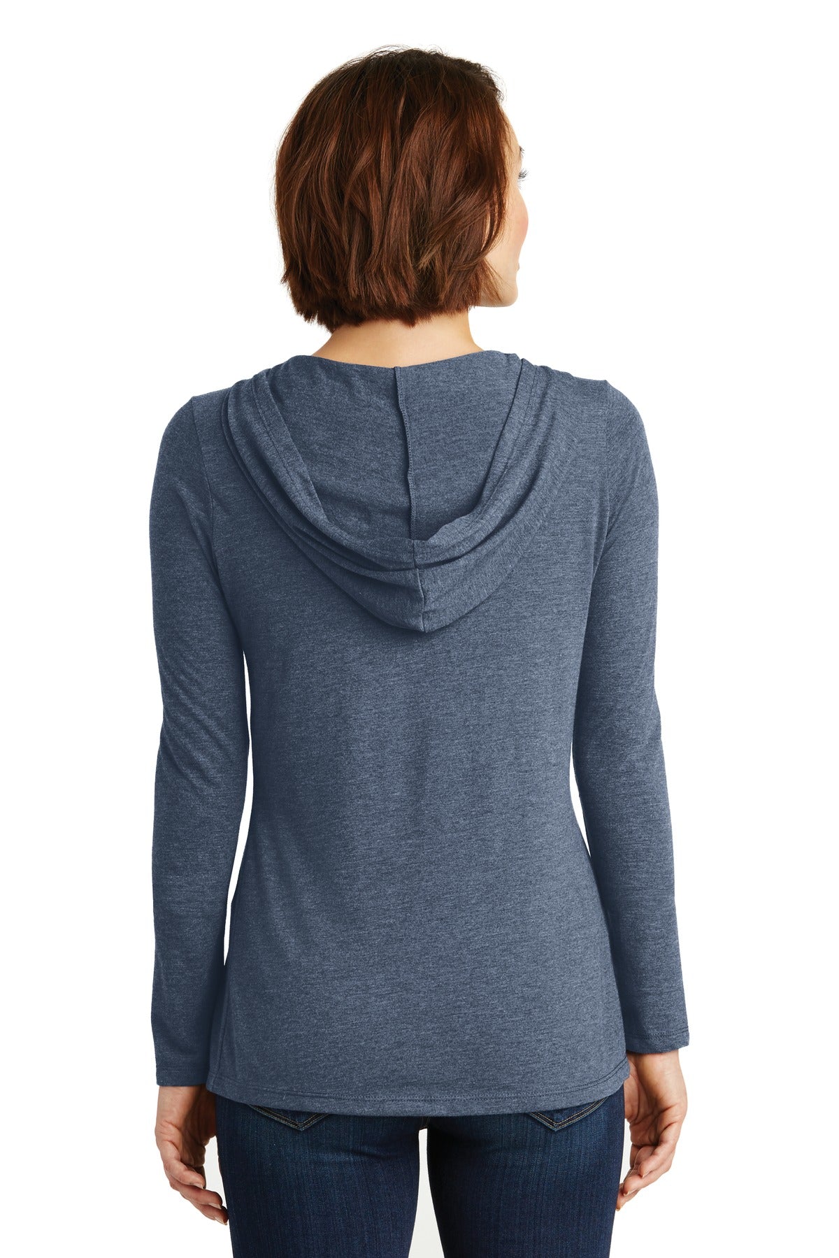 Navy Frost District Women's Perfect Tri Long Sleeve Hoodie. DM139L