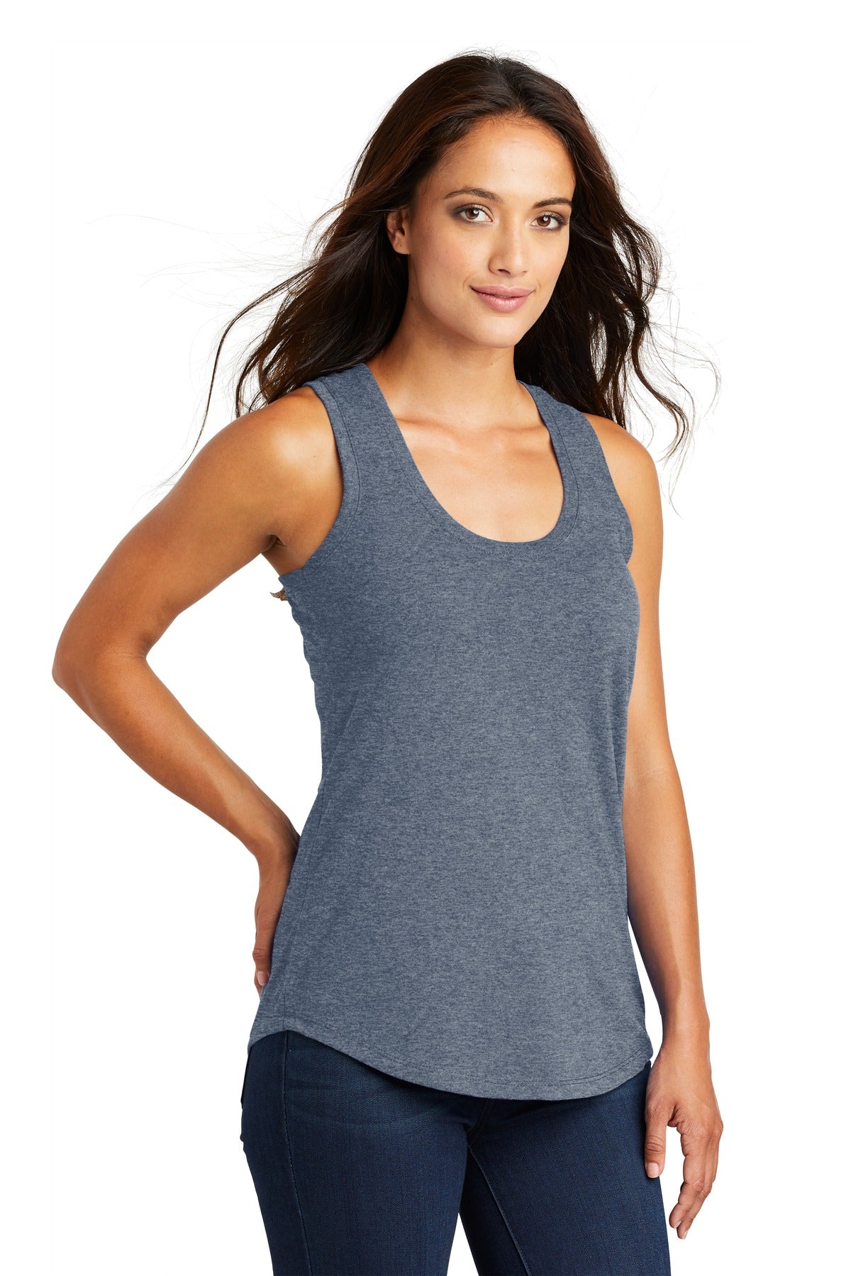 Navy Frost District Women's Perfect Tri Racerback Tank. DM138L