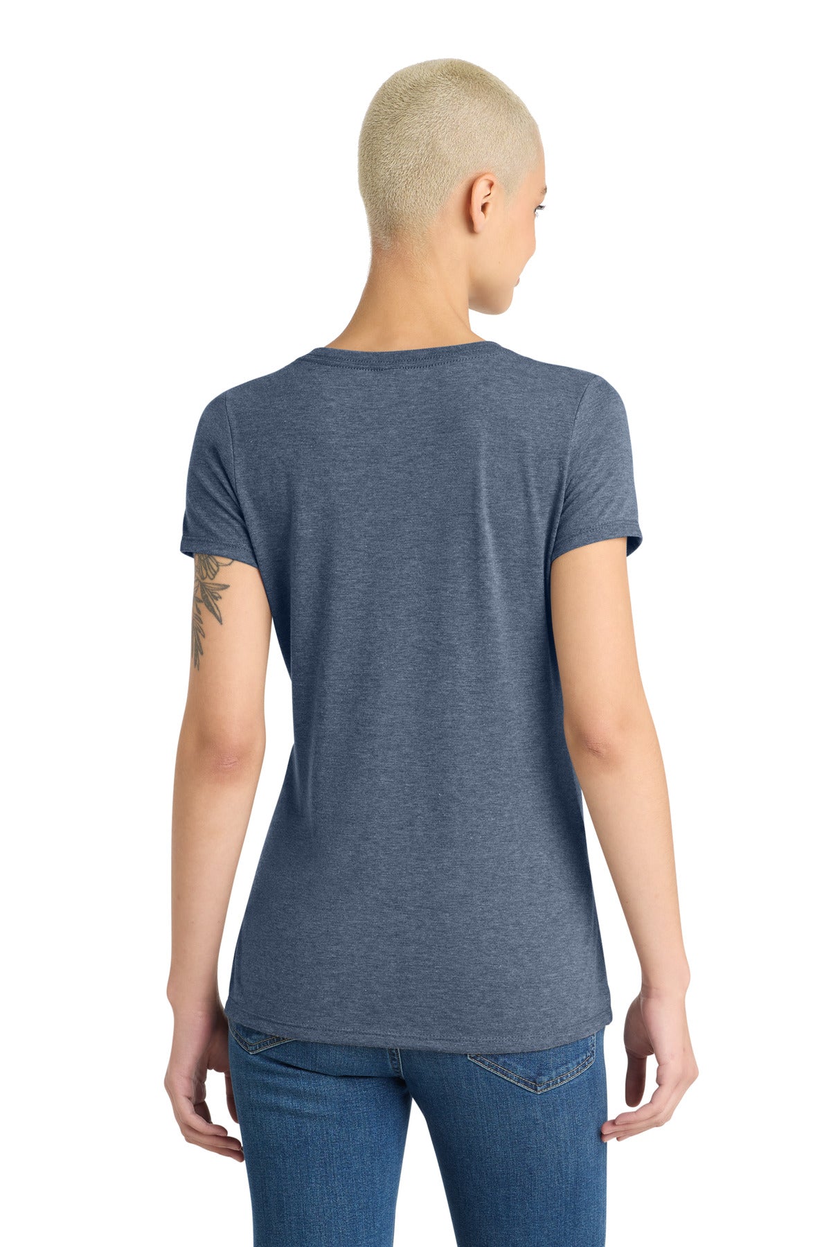 Navy Frost District Women's Perfect Tri V-Neck Tee. DM1350L