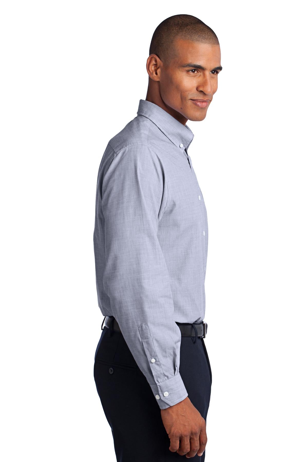 Navy Frost Port Authority Crosshatch Easy Care Shirt. S640