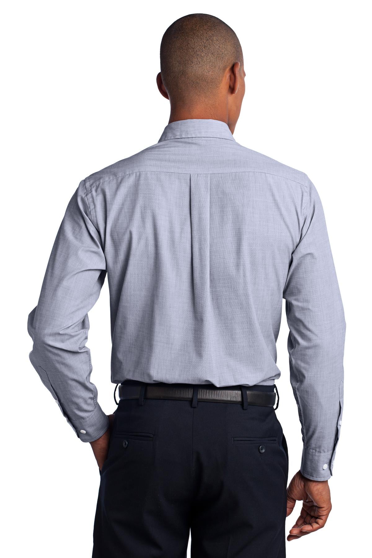 Navy Frost Port Authority Crosshatch Easy Care Shirt. S640