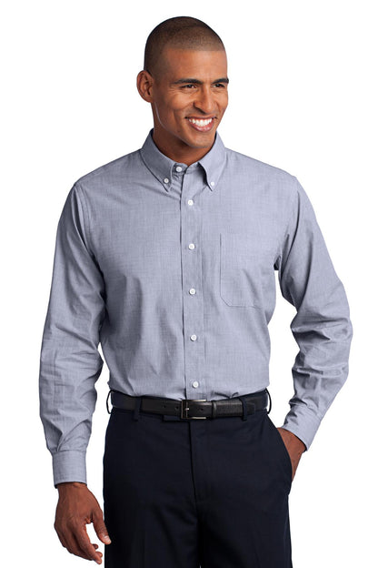 Navy Frost Port Authority Crosshatch Easy Care Shirt. S640