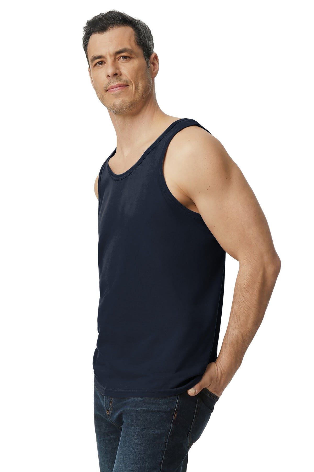 Navy Gildan Softstyle Tank Top 64200