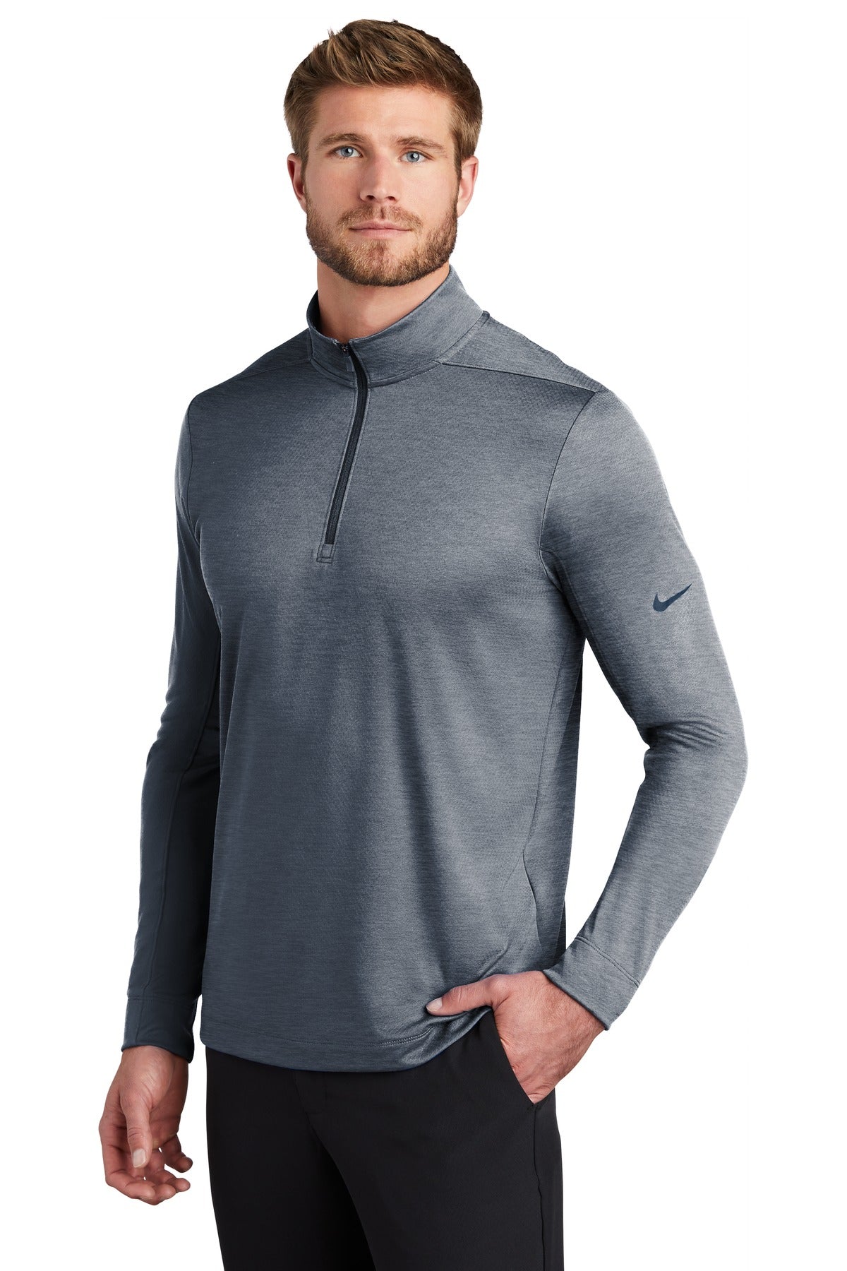 Navy Heather Nike Dry 1/2-Zip Cover-Up NKBV6044