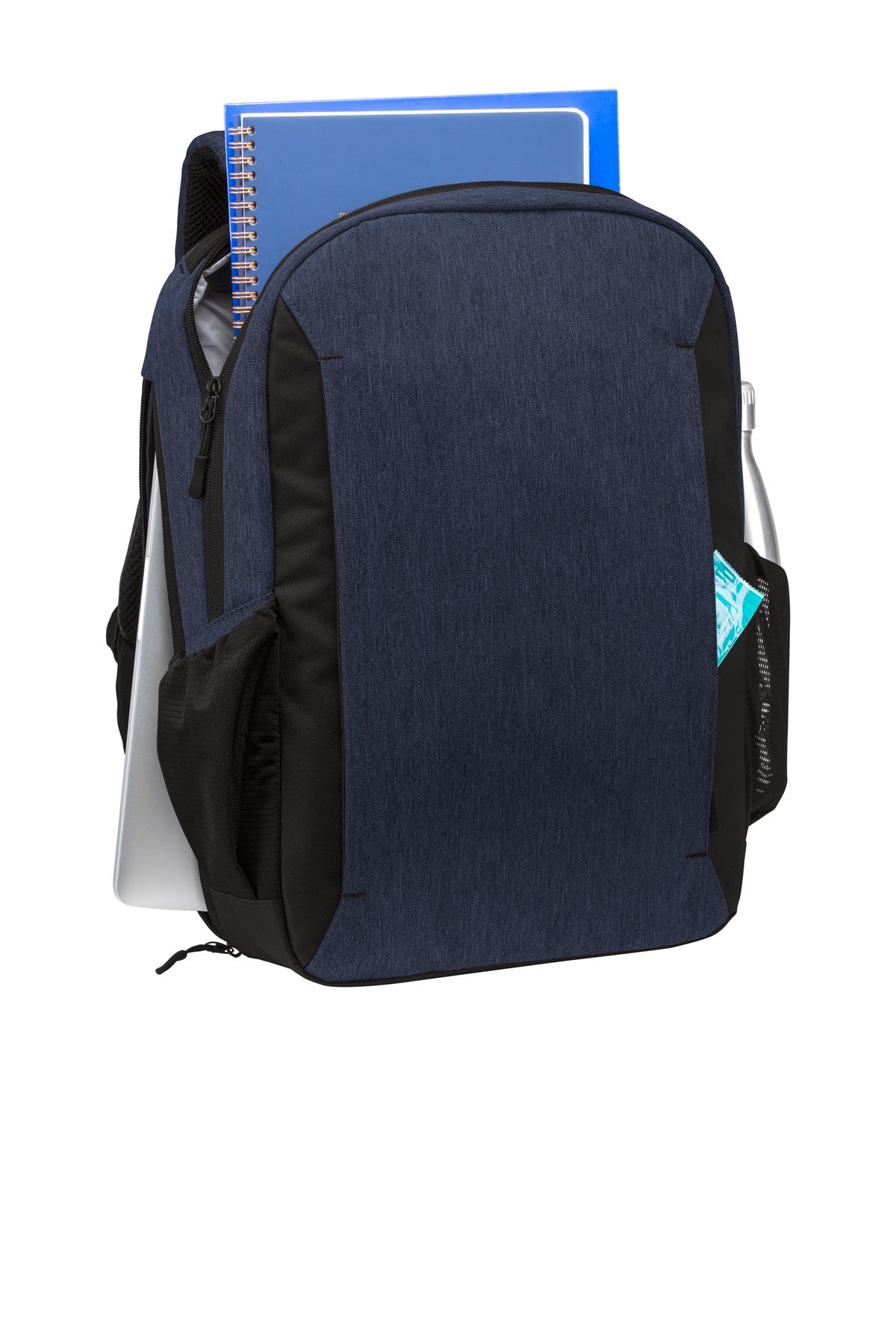 Navy Heather Port Authority Vector Backpack. BG209