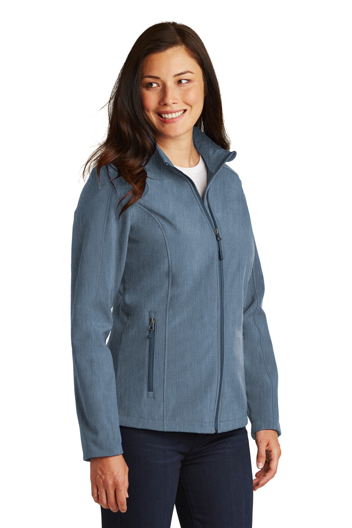 Navy Heather Port Authority Women's Core Soft Shell Jacket. L317