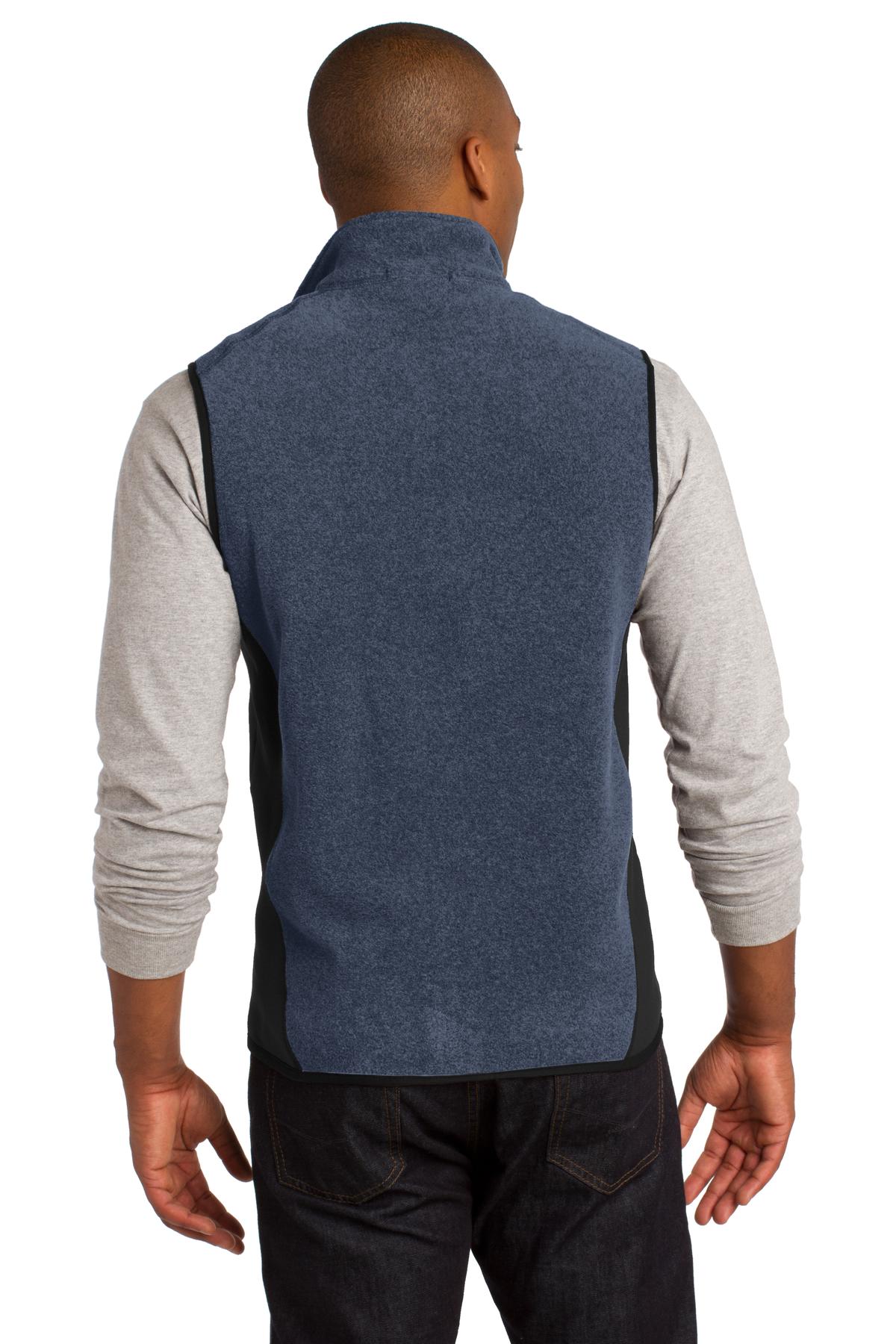 Navy Hthr/Blk Port Authority R-Tek Pro Fleece Full-Zip Vest. F228