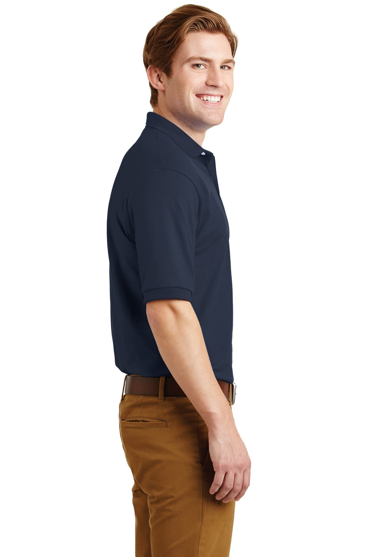 Navy Jerzees Dri-Power Sport Shirt. 437M