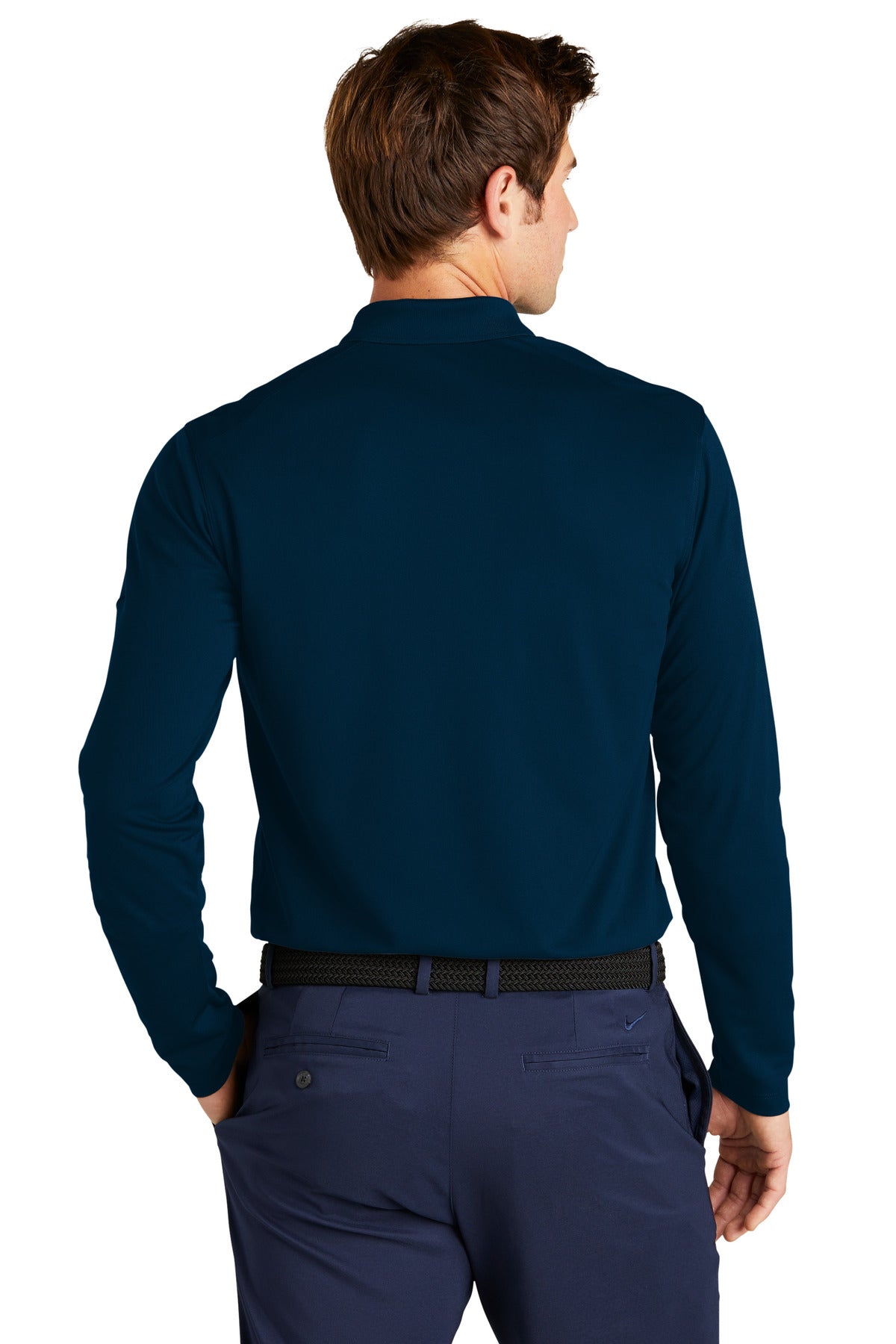 Navy Nike Dri-FIT Micro Pique 2.0 Long Sleeve Polo NKDC2104