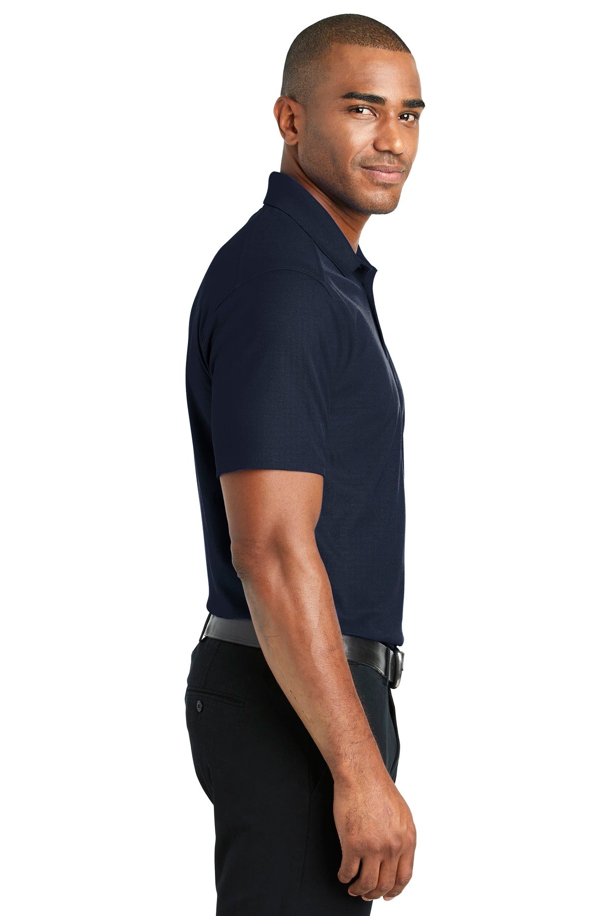 Navy Port Authority EZPerformance Pique Polo. K600
