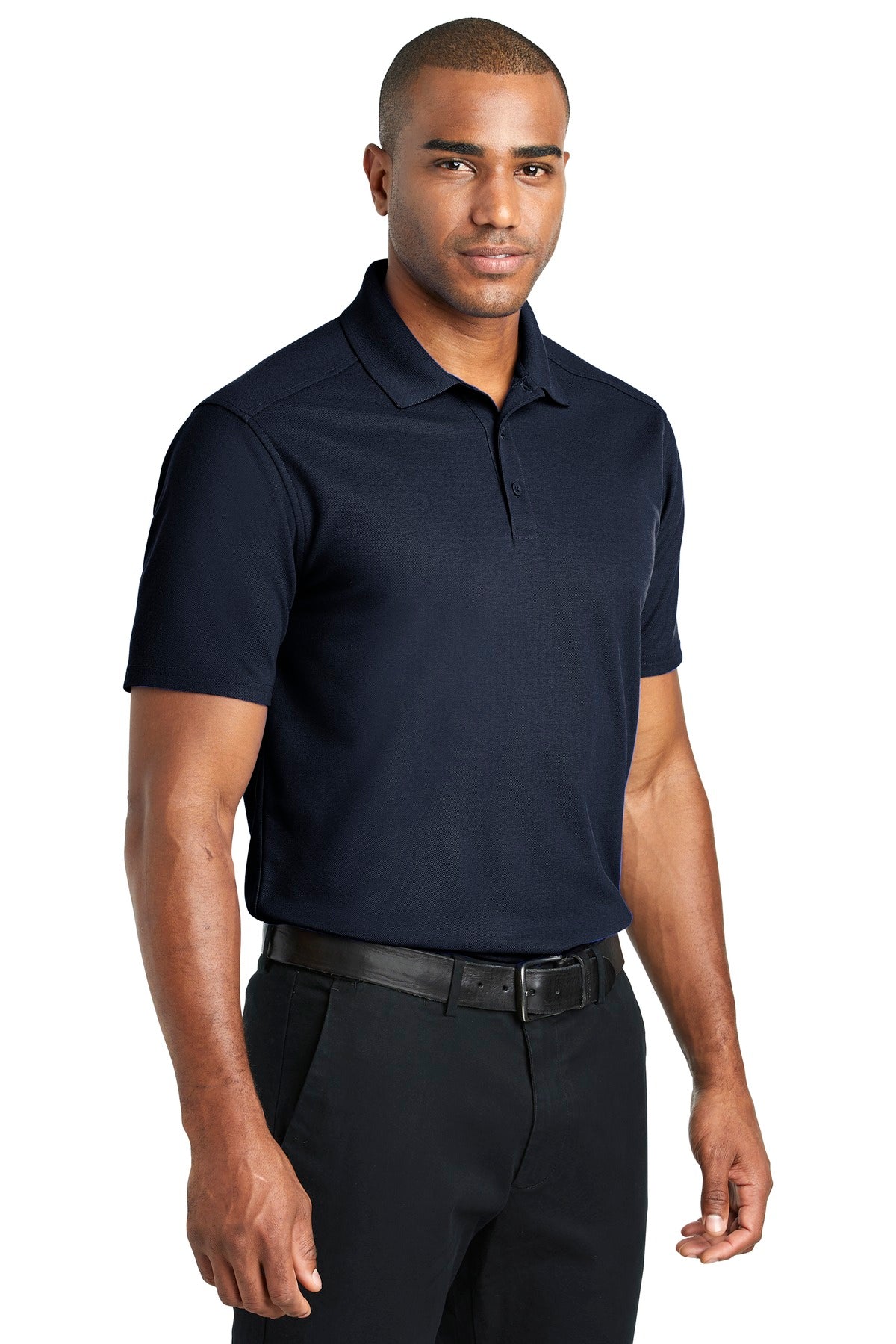 Navy Port Authority EZPerformance Pique Polo. K600