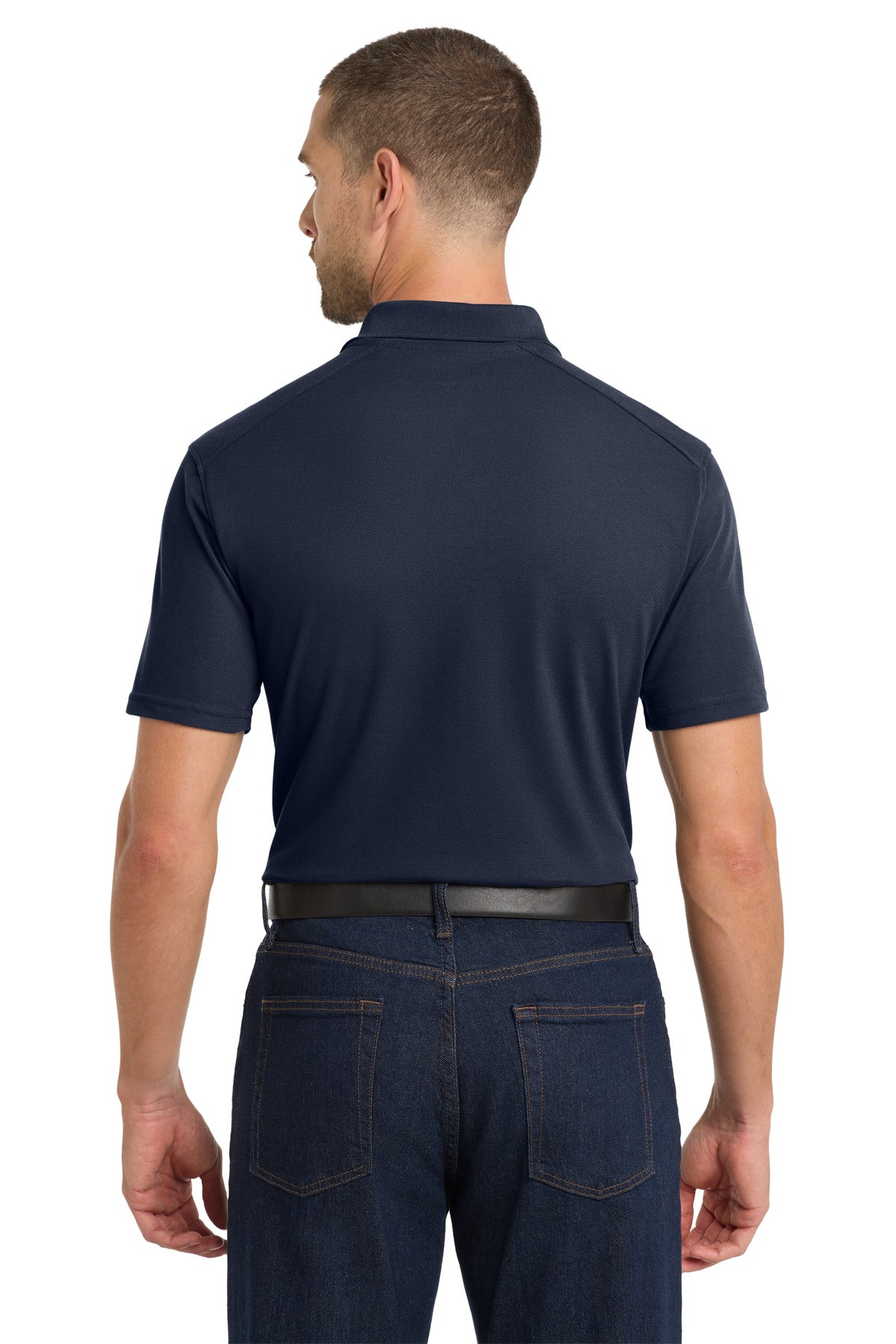 Navy Port Authority EZPerformance Pique Polo. K600