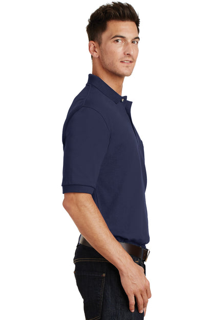 Navy Port Authority Heavyweight Cotton Pique Polo with Pocket. K420P