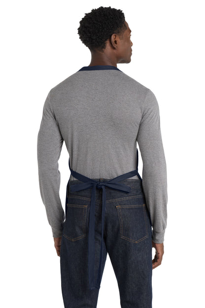 Navy Port Authority Medium-Length Apron with Pouch Pockets. A510