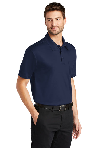 Navy Port Authority Silk Touch Performance Pocket Polo. K540P