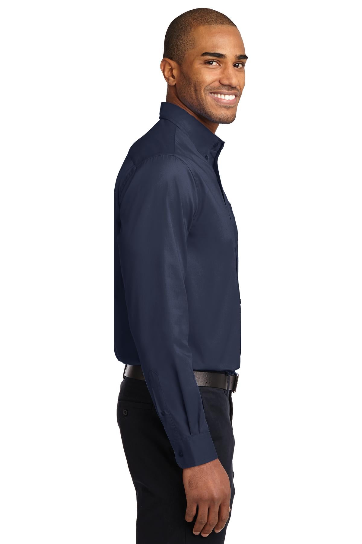 Navy Port Authority Tall Long Sleeve Easy Care Shirt. TLS608