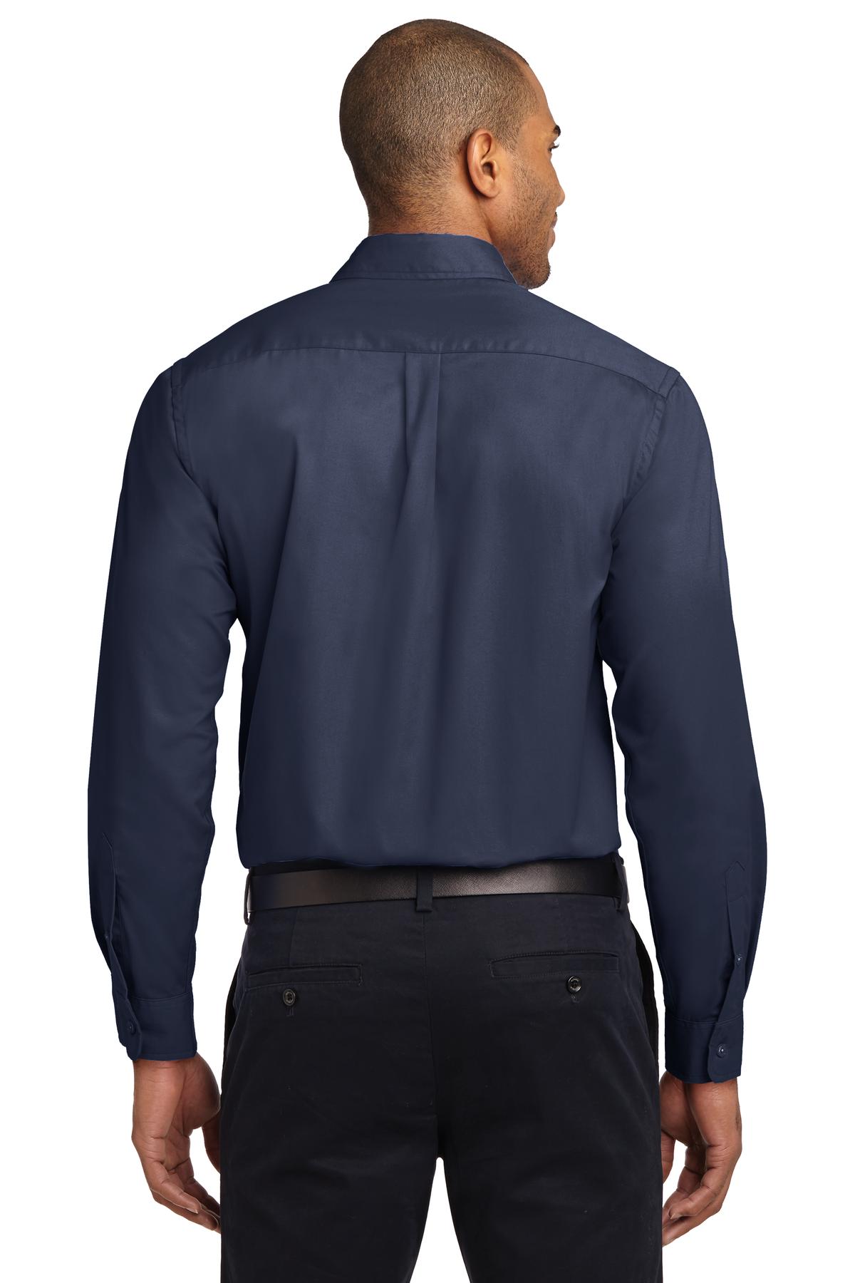 Navy Port Authority Tall Long Sleeve Easy Care Shirt. TLS608