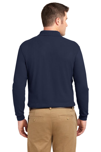 Navy Port Authority Tall Silk Touch Long Sleeve Polo. TLK500LS