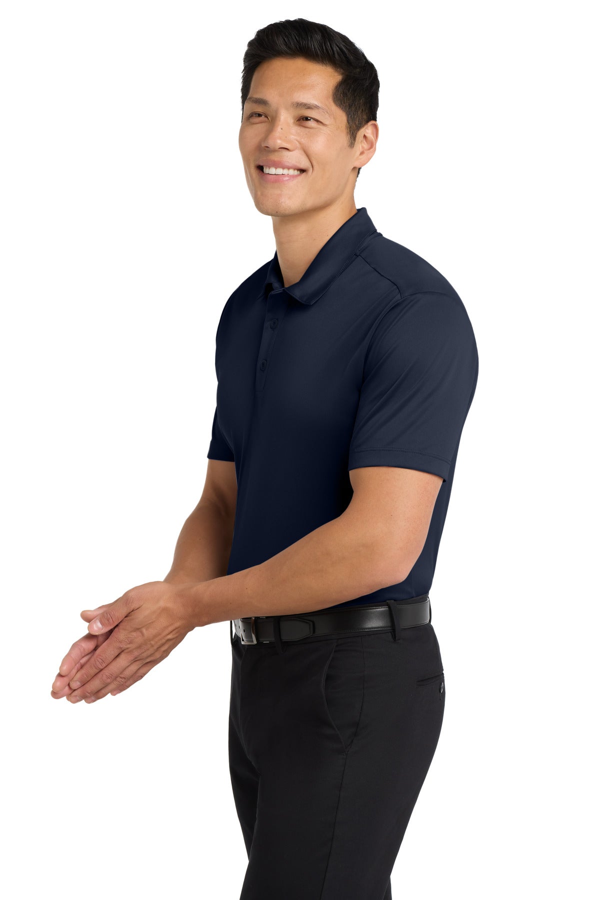 Navy Port Authority Tall Silk Touch Performance Polo. TLK540
