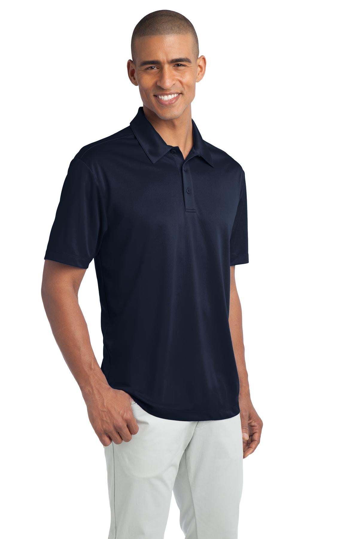 Navy Port Authority Tall Silk Touch Performance Polo. TLK540