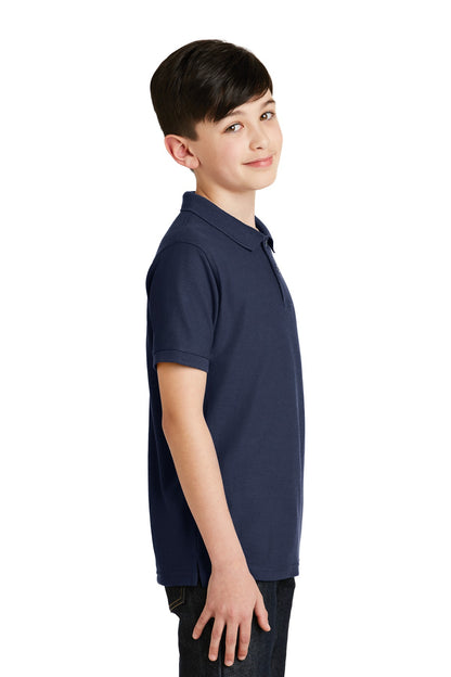 Navy Port Authority Youth Silk Touch Polo. Y500