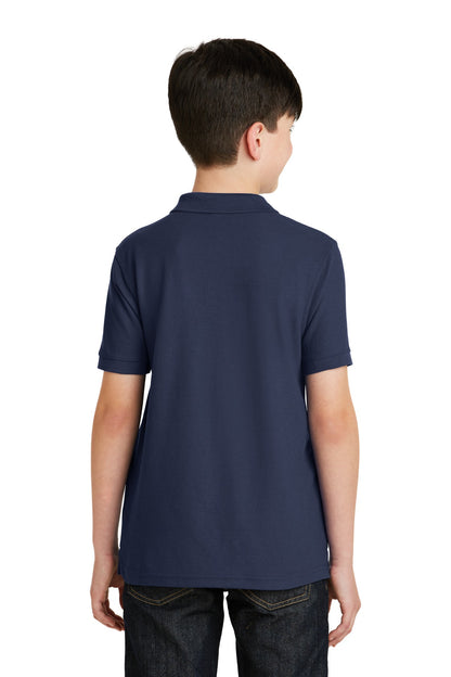 Navy Port Authority Youth Silk Touch Polo. Y500