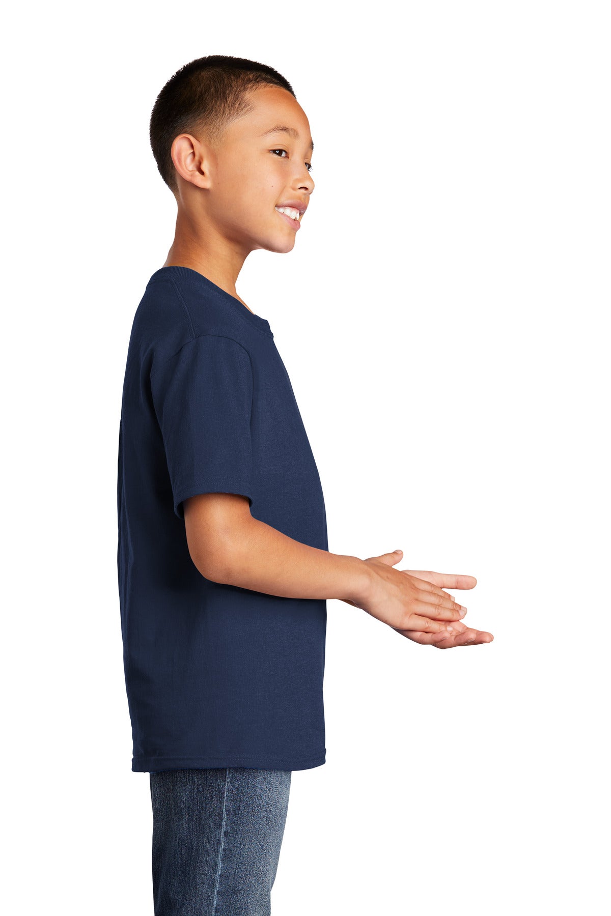 Navy Port & Company Youth Core Cotton DTG Tee PC54YDTG