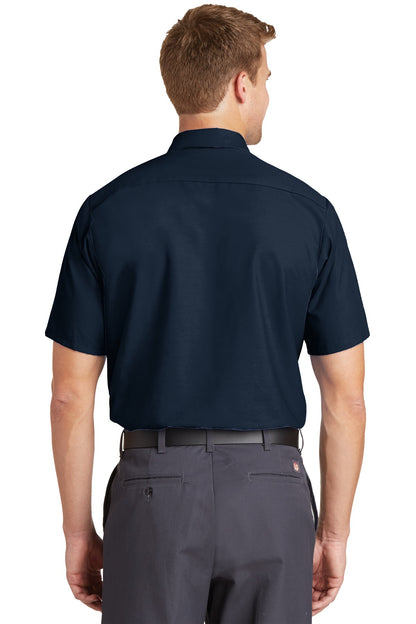 Navy Red Kap Long Size, Short Sleeve Industrial Work Shirt. SP24LONG