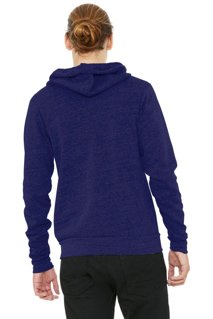Navy TB BELLA+CANVAS Unisex Triblend Sponge Fleece Full-Zip Hoodie. BC3909
