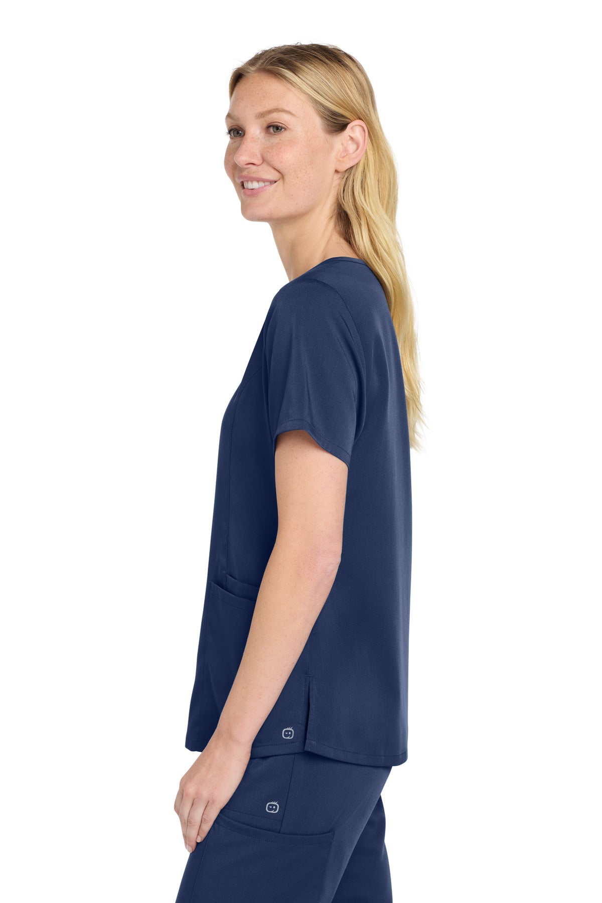 Navy Wink Women's Premiere Flex Mock Wrap Top WW4268