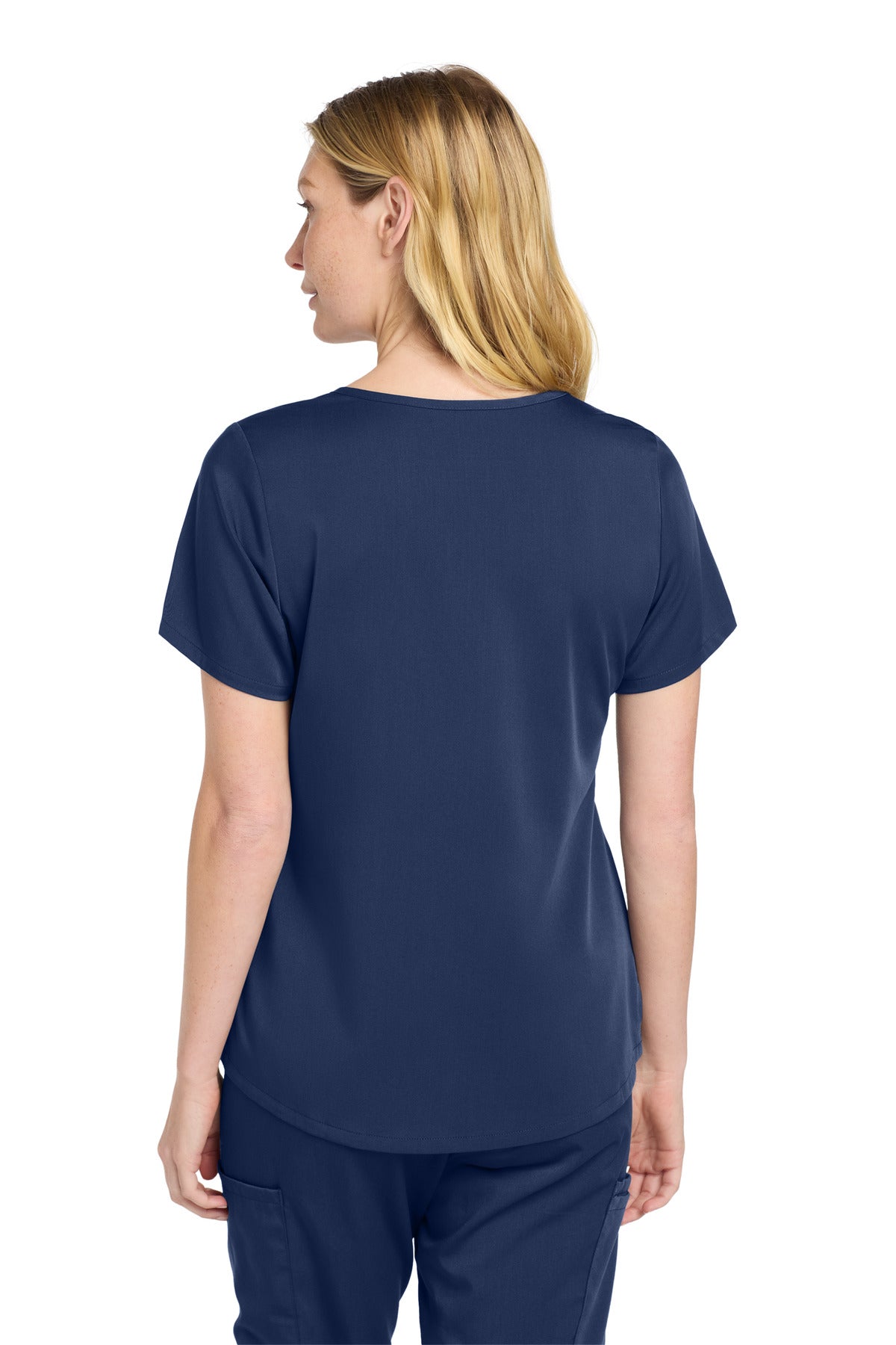 Navy Wink Women's Premiere Flex Mock Wrap Top WW4268