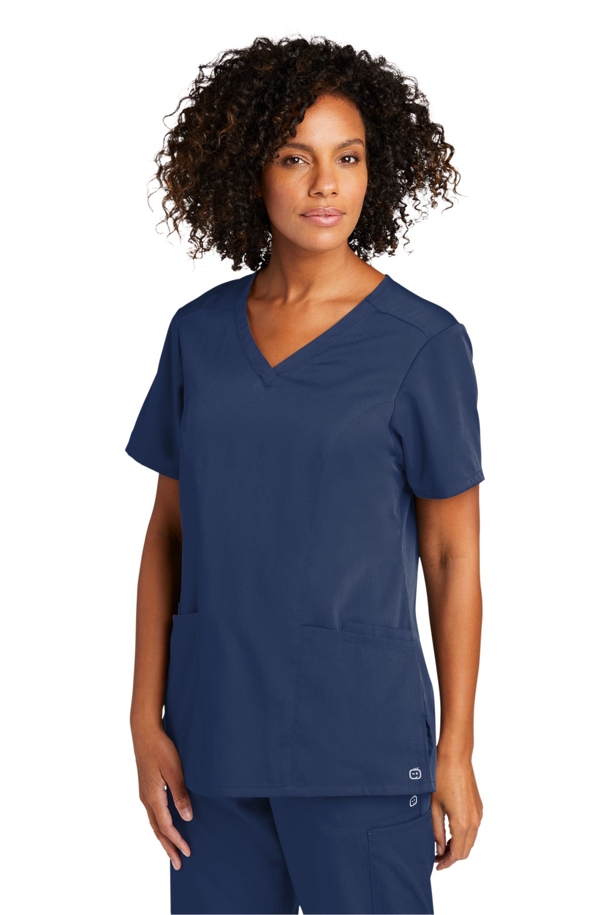 Navy Wink Women's Premiere Flex V-Neck Top WW4168