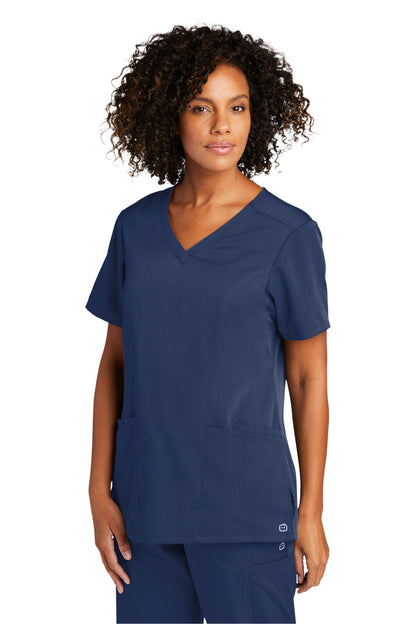Navy Wink Women's Premiere Flex V-Neck Top WW4168